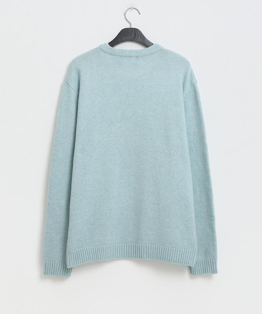 Seuteulaikeu Fine Blend Classic Crew Neck Knit (Mint Blue)