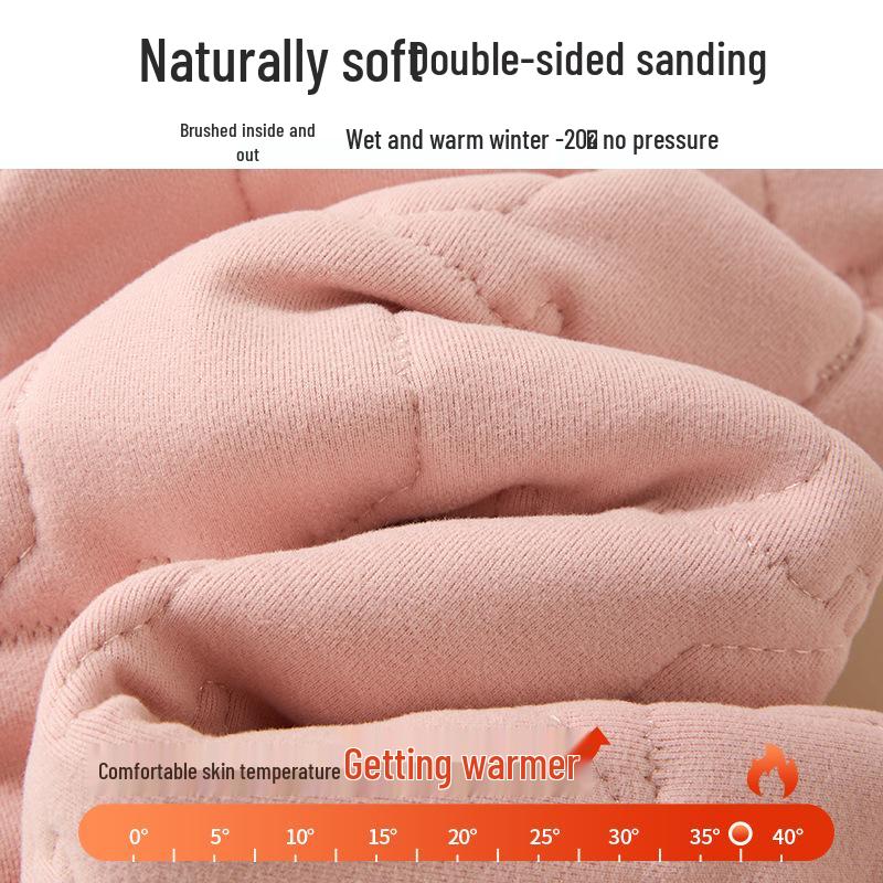 Winter Kids' Fleece-lined Cotton Jacket & Pants Set - Warm School Uniform for Boys & Girls