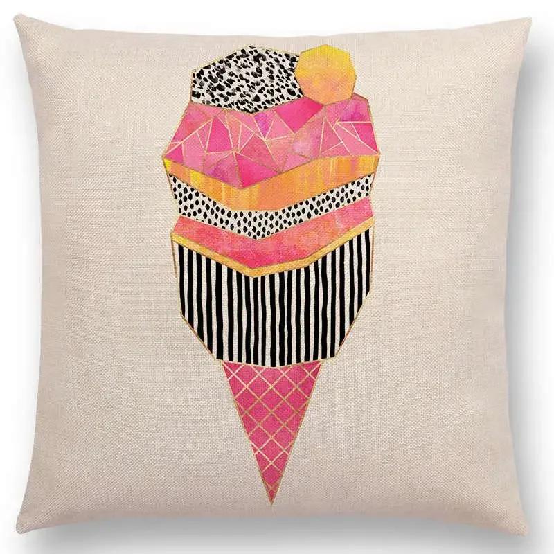 Latest Lovely Happy Cactus Pretty Pineapple Colourful Ice Cream Precious Agate Prints Car Cushion Cover Sofa Throw Pillow Case