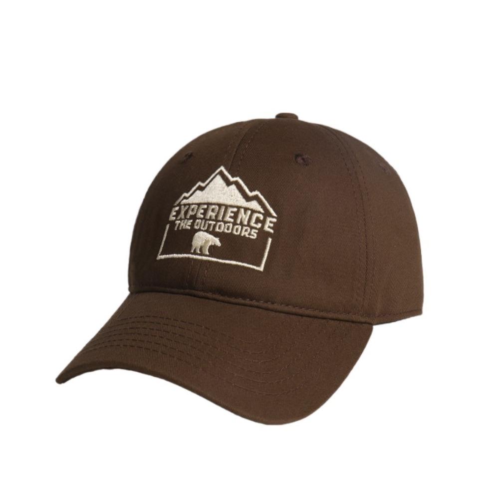 

Experence the Outdoor Letter Sun Hat Solid Color Peaked Cap Retro Embroidered Baseball Cap Outdoor кофейный