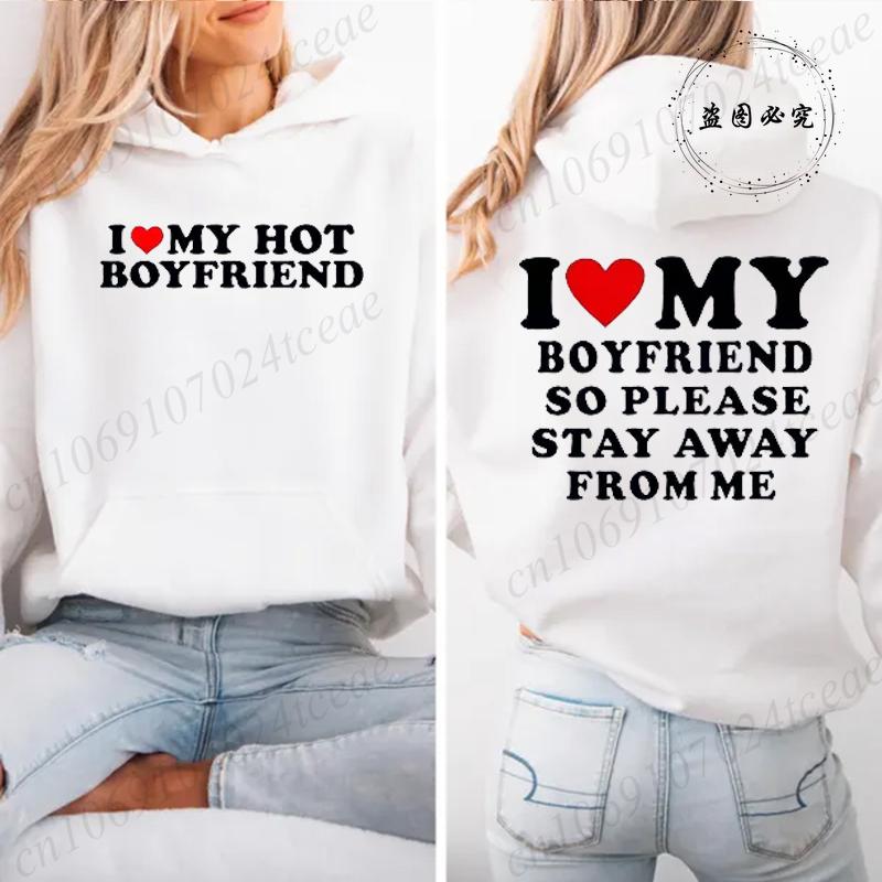 Vintage Funny I Love My Hot Girlfriend Boyfriend Zip Up Hoodies Couple Graphic Sweatshirts Men Boyfriends Casual Sportwear Shirt