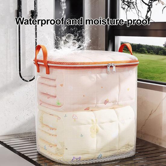 Extra Large Waterproof Quilt Storage Bag with Handles Transparent PVC Moving Bag Clear Viewing Bedroom Organizer