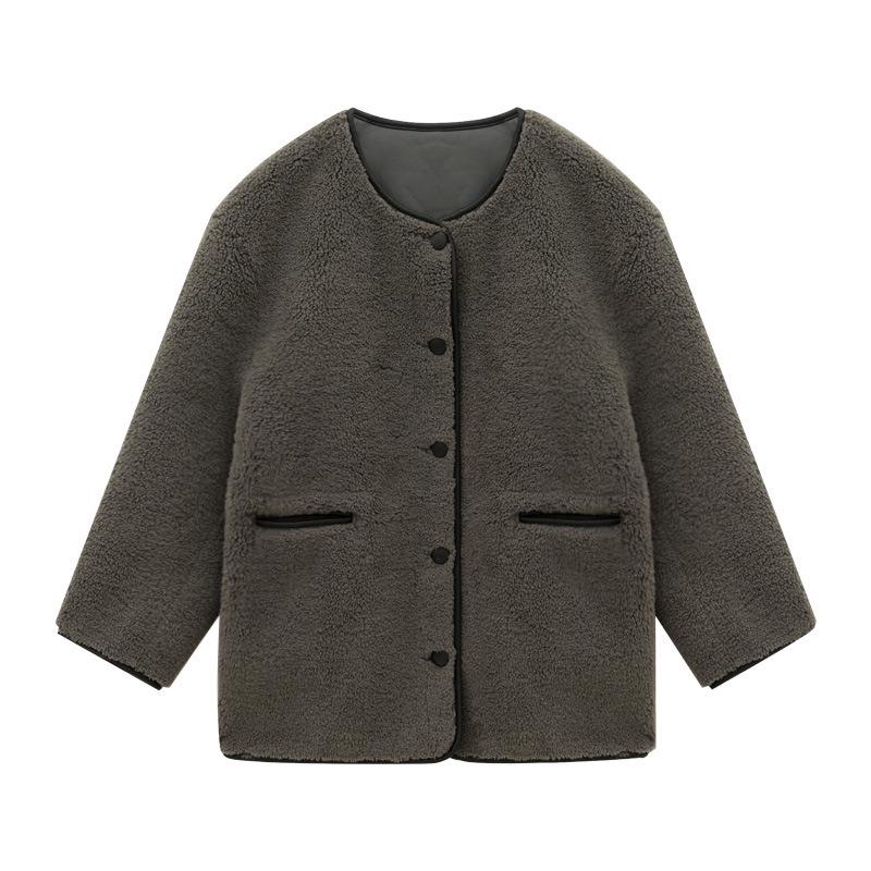 

Женское зимнее шерстяное пальто Love & Nancy 2024 года: Утолщенный двухсторонний узор Майяра, артикул 41326 One Size