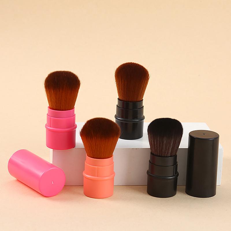 Retractable Single Blush Brush Loose Powder Setting Brush With Cover Portable Multi-Functional Makeup Tool