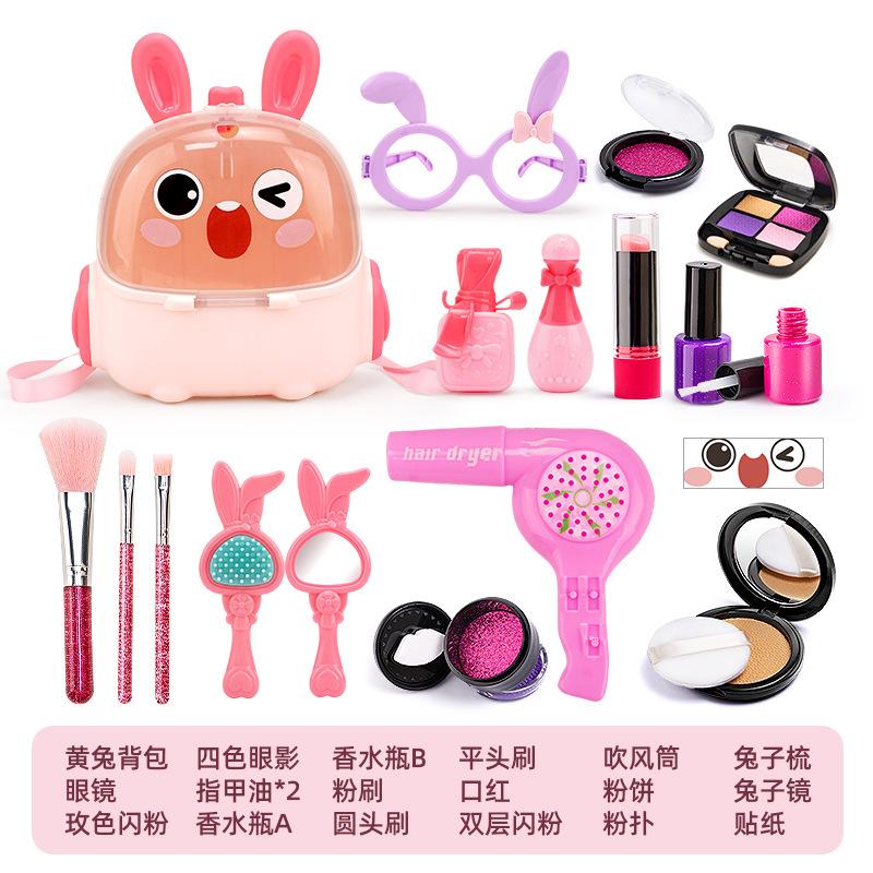 Simulation Children'S Cosmetics Set Rabbit Storage Backpack Girl Playing House Colorless Makeup Toy