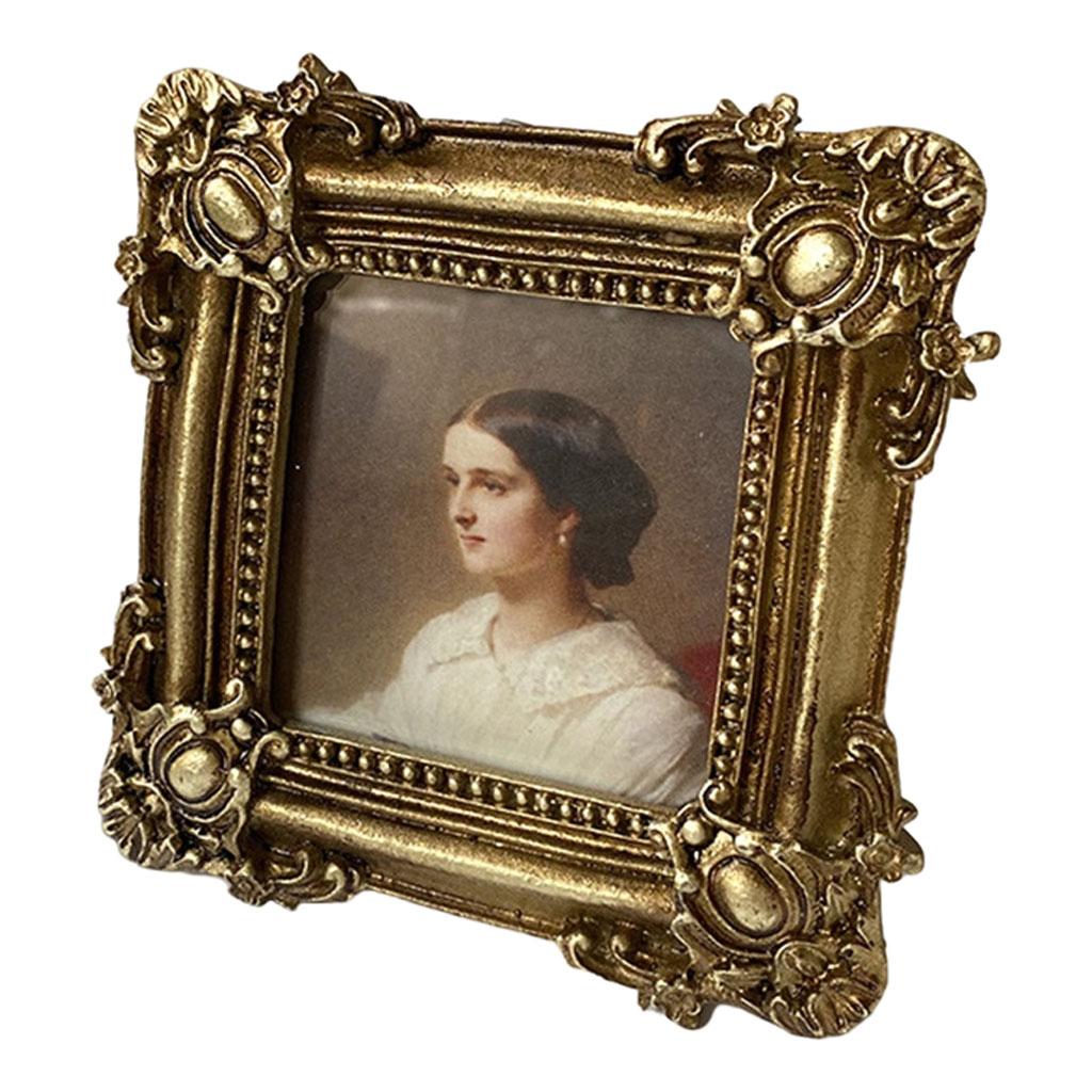 

Элегантная винтажная полимерная фоторамка, антикварная резная настольная и настенная декоративная для спальни 12cmx12cm