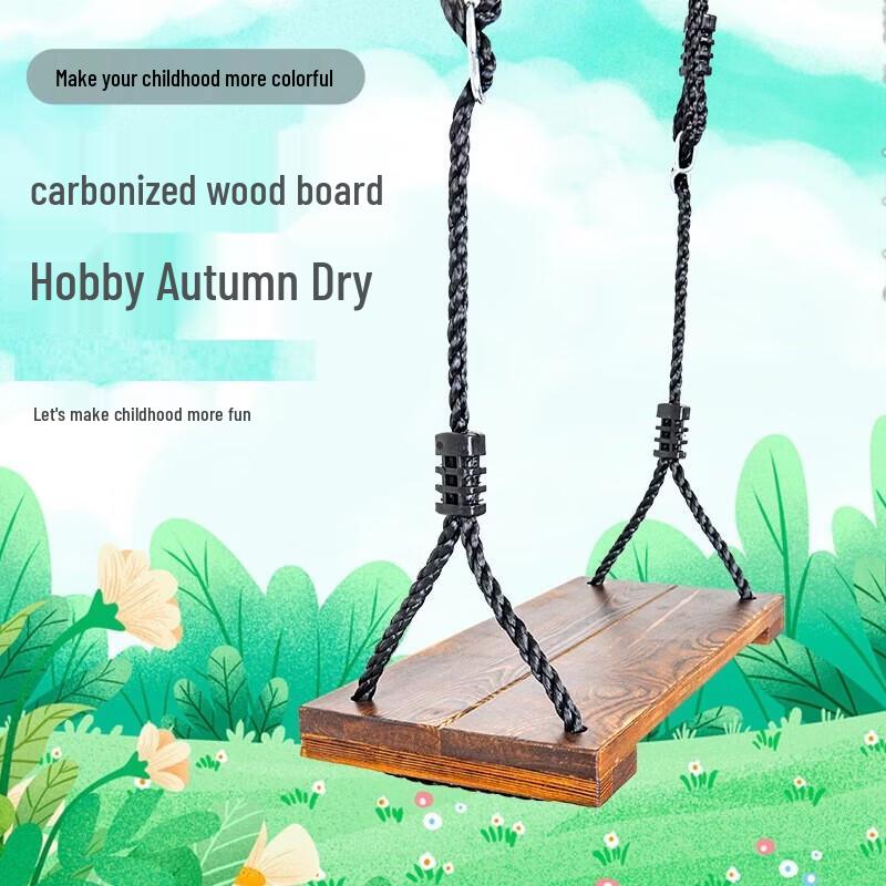 

Indoor Outdoor Carbonized Pine Wooden Swing