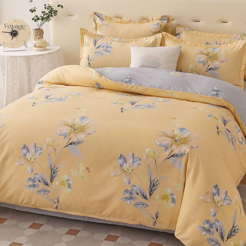 3D Digital Printed Thickened Twill Brushed Quilt Cover and Pillowcase Single and Double Bedding Three-piece Set