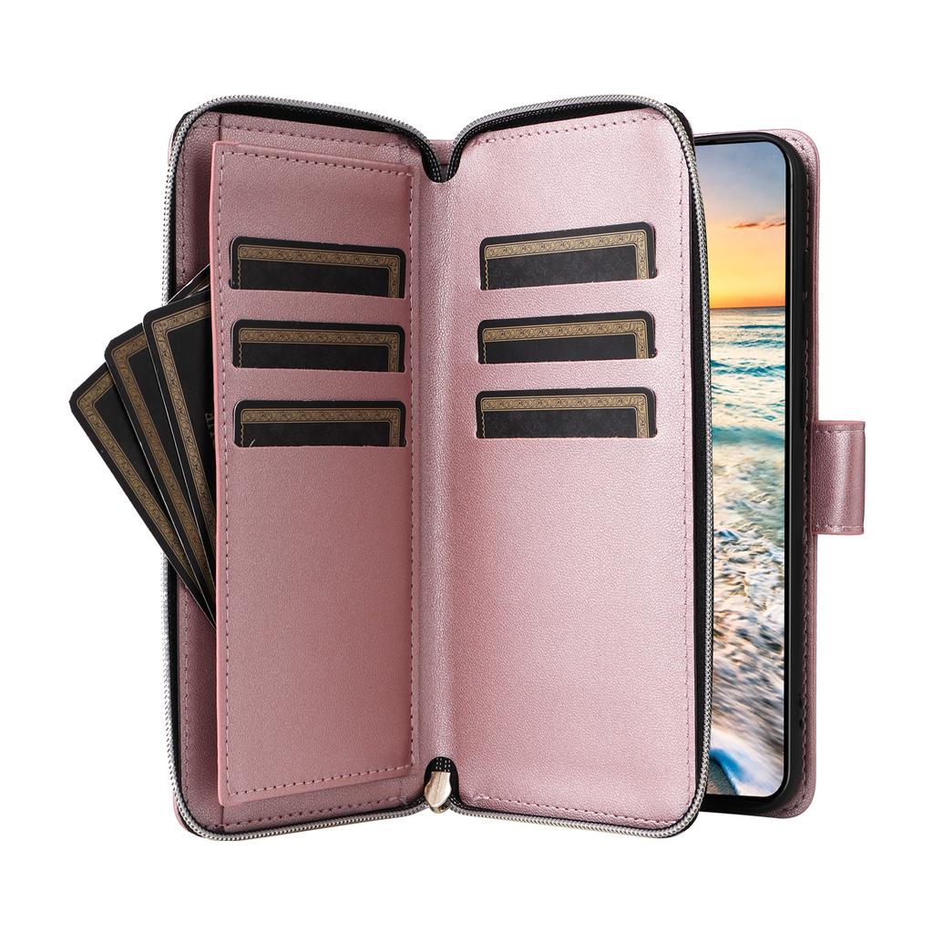 R20 For Samsung Galaxy S23 Leather Case Zipper Wallet Folio Flip Phone Cover
