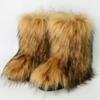 New European and American Spice Girls Fluffy Boots Women'sTide Autumn and Winter Warm Thick-soled Medium Boots Fluffy Boots Shibuya Fashion Snow Boots