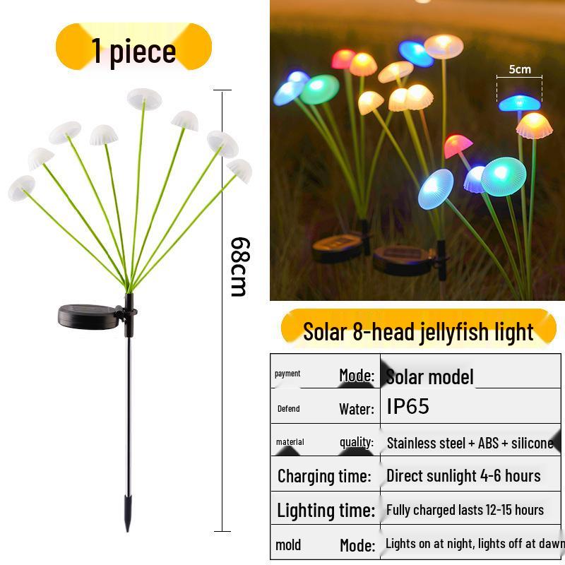 Solar Mushroom Jellyfish Light: Outdoor Decorative Light with Steady and Flashing Colors