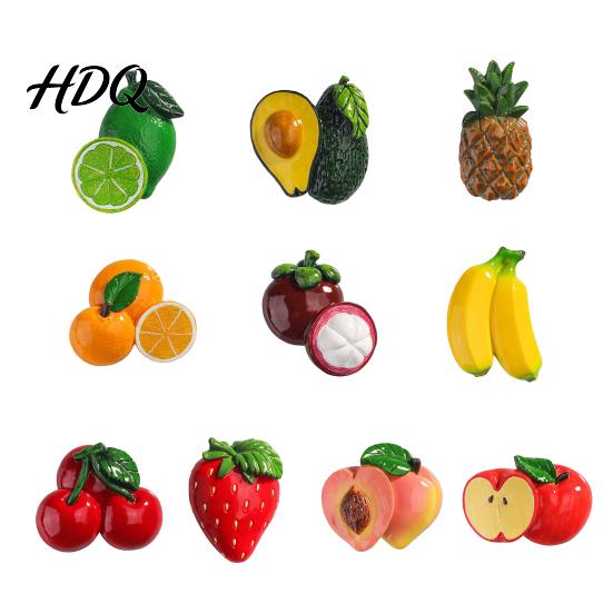 Metal Surfaces Decorative Magnets 3D Simulated Fruit Refrigerator Magnet Resin Shape Fridge Office Cabinet Memo Holders Theme Decoration for Kitchen