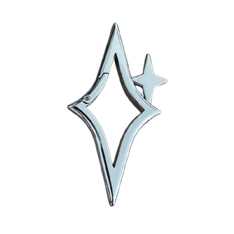 

High Quality Alloy Metal Keychain Carabiner Featuring Unique Star Design and Spring Loaded Clip for Secure Attachment 1