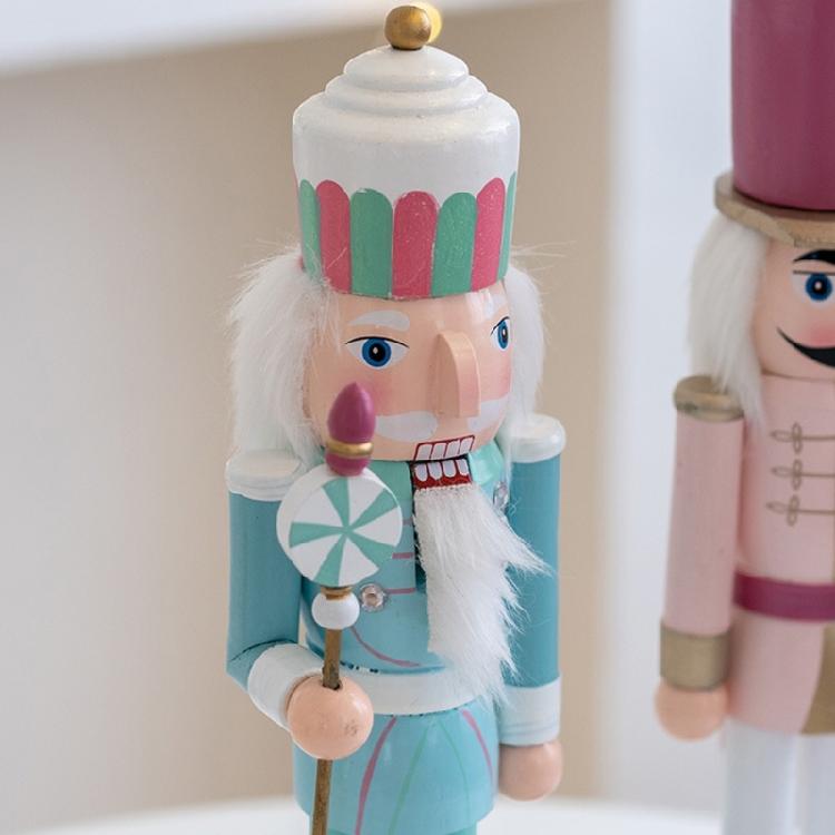 Holz Nussknacker Soldat, 38cm Macaron Farbe Weihnachtsdekoration, Festliche Tischfigur