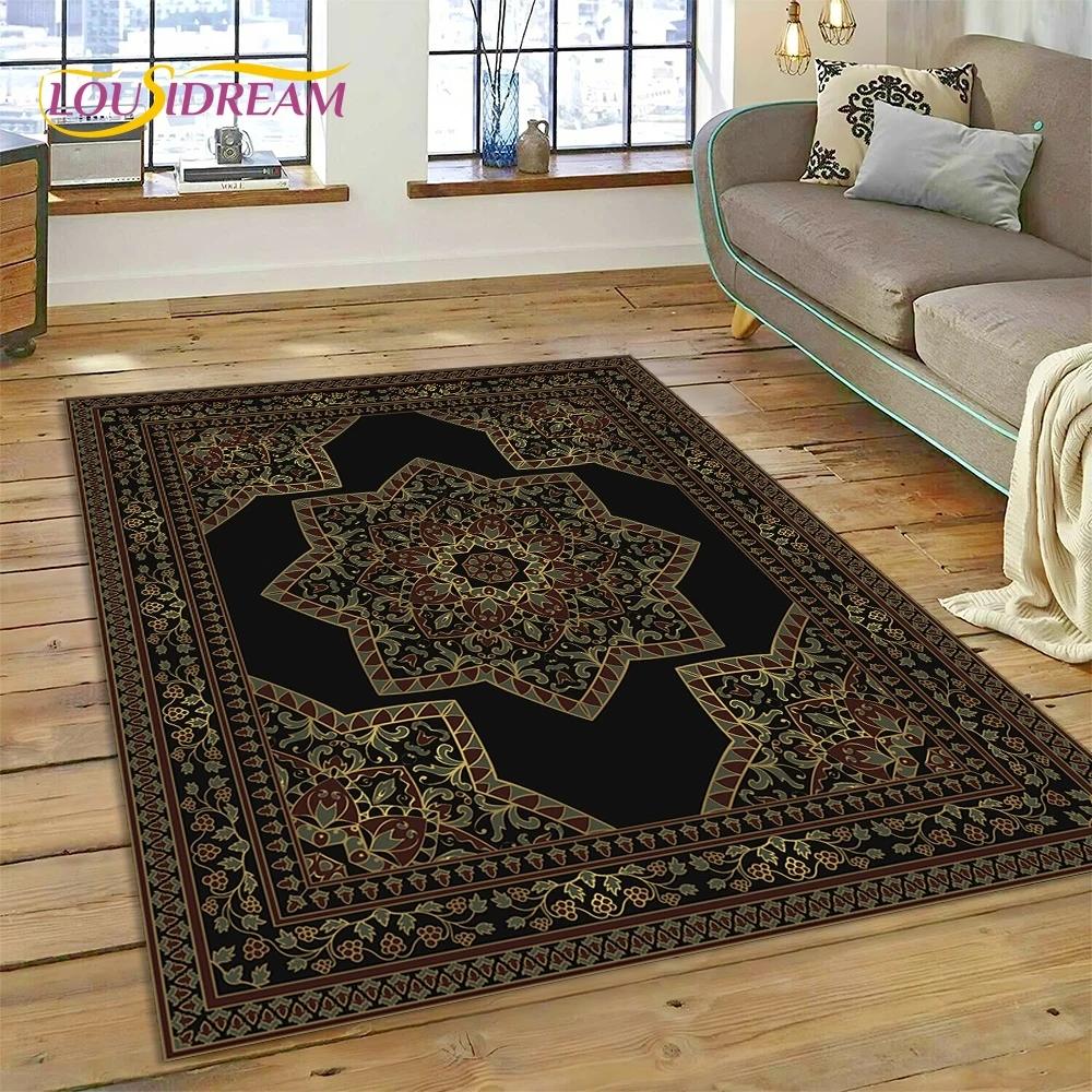 3D Turkey Persian Bohemian Mandala Flower Koberec do ložnice Obývací pokoj Domácí Dekorace na pohovku,Děti Large Decor Floor Mat