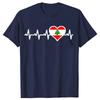 New Lebanon Flag Lebanese Heartbeat T Shirt Oversize Printed Casual Tee Shirt Casual Short Sleeve Vintage Couples T-Shirt