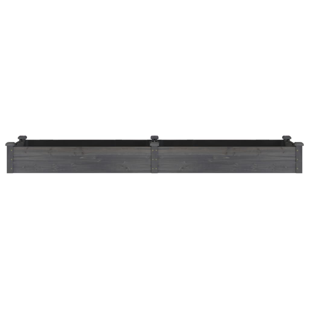 Vidaxl Raised Flower Bed with Liner, Grey, 240X60X25 Cm, Fir