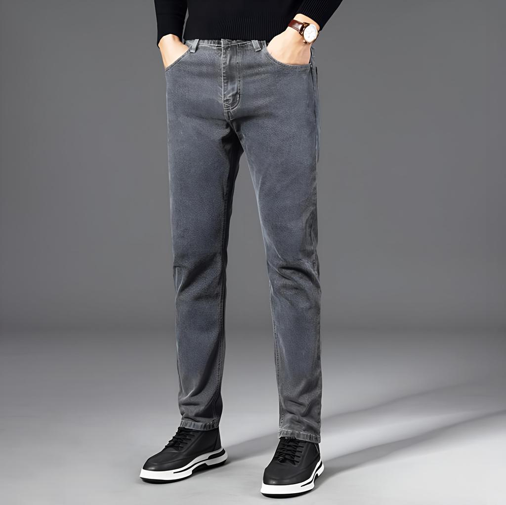 Spring, Summer, Autumn and Winter Men's Straight Leg Youth Stretch Jeans
