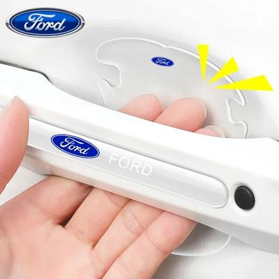 Car Sticker Ford 4pc Car Door Edge Door Handle Door Corner Protection Film Sticker For Ford Mustang Kuga Fiesta Mondeo Edge Ecos