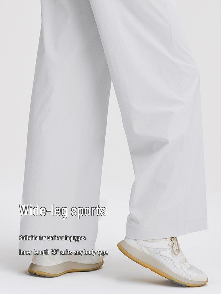 Lulu Damen Schlankmachende Schnelltrocknende High-Waist Wide-Leg Yoga- und Laufschweißhosen