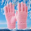 Women's Winter Touch Screen Wool Gloves - Thick Velvet, Korean Style, Cold-Proof, Cute, and Warm for Cycling