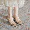 Baotou Empty Sandals Women's Thin Heels Summer New French Pointed Tip Not Tired Feet Simple Commuting Versatile High Heels