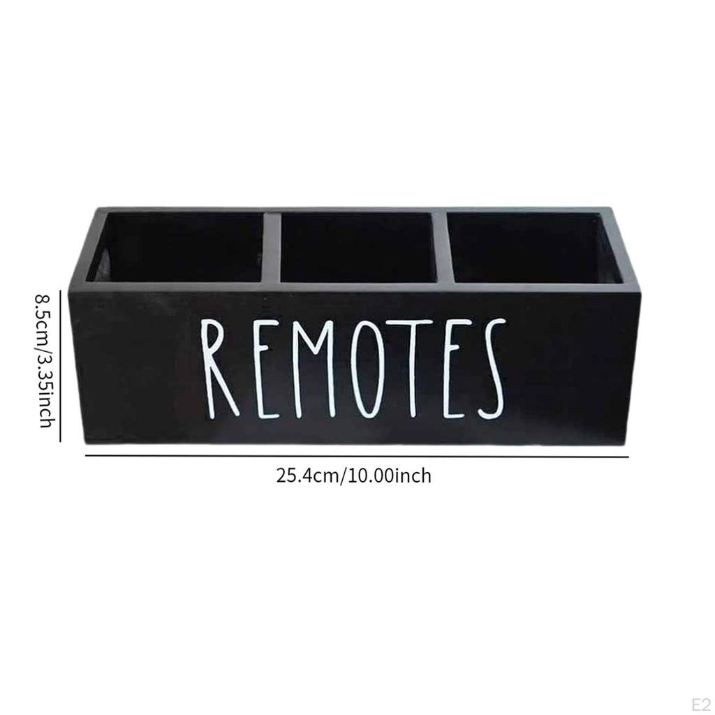 Remote Control Holder for Table Solid Wood Pencils Multipurpose Organizer Storage Box
