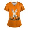 Magliette uniformi da lavoro stampate taglie forti per magliette divertenti a maniche corte con scollo a V da donna T-shirt da lavoro con tasche