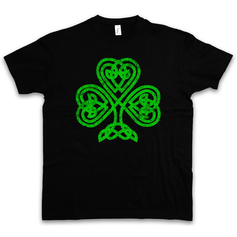Celtic Knot Shamrocks Green T-shirt