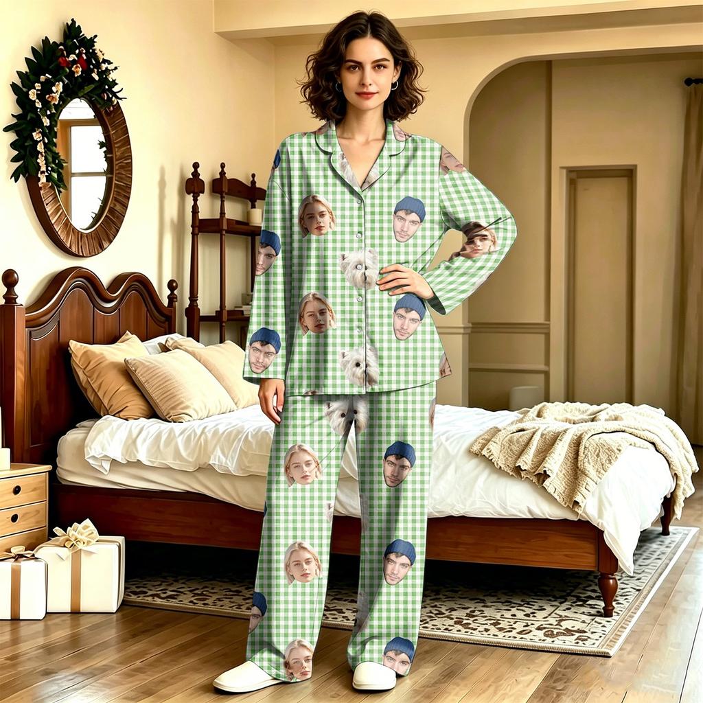 Unisex Long Sleeve Long Pants Pajama Set - Casual Loungewear Sleepwear for Men and Women