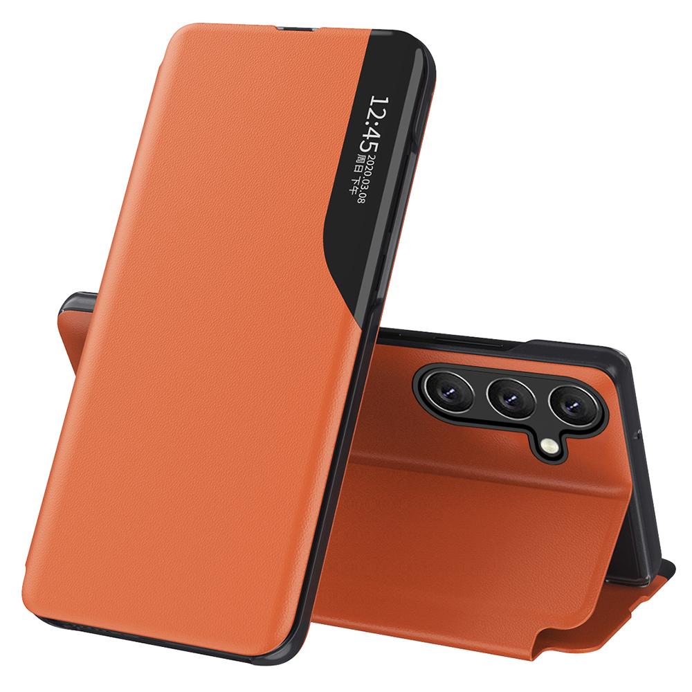 For Samsung Galaxy S25 Case View Window PU Leather Stand Cover