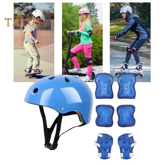 7ks/sada Dětská sada ochranných pomůcek na bruslení Kolečkové brusle Skateboard Kolo Cyklistická koloběžka Nastavitelná přilba Kolenní chránič loktů Chránič zápěstí