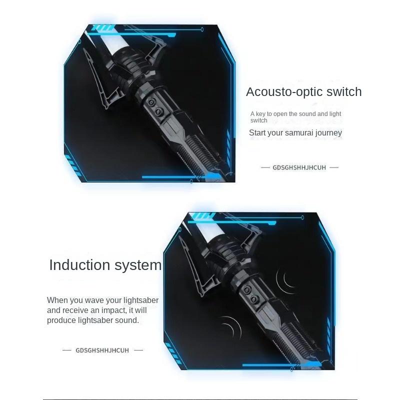 2pcs 2 In 1 Laser Sword Red and Blue Double Swords Role Playing Glowing Weapons Holiday Party Photo Props Kids Toy Gifts