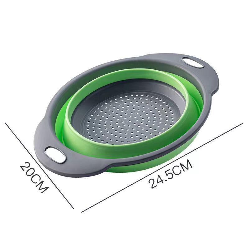 Foldable Round Vegetable & Fruit Washing Basket with Drain