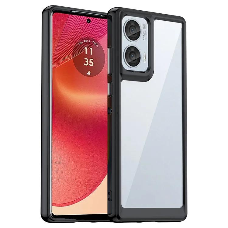 Coque arrière transparente en TPU + acrylique pour Motorola Edge 50 Fusion 5G