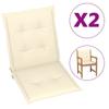 Day and Night - Day and Night Garden Chair Cushion Low Backrest 2 Pcs Cream Oxford Fabric