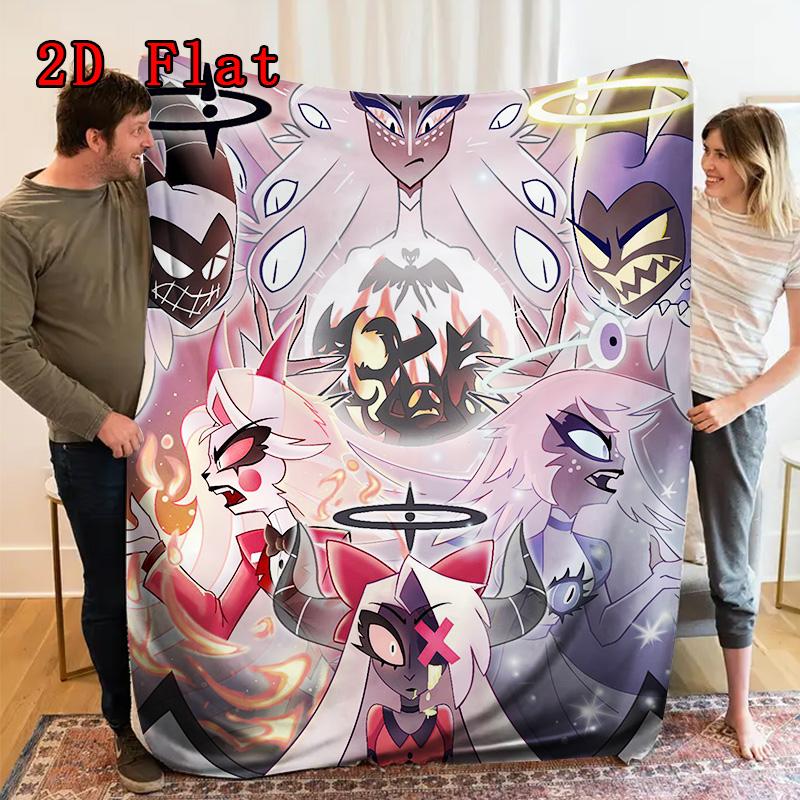 Hazbin Hotel 2D Flat Pattern Flannel Blanket High Quality All Seasons Warmth and Comfort Perfect for Christmas Gifts.PMT0914288