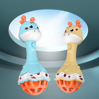 Newborn Baby Deer Rattle Bear Sand Hammer Boiled Teeth Bite Baby Molar Stick Sound And Light Sleeping Toy