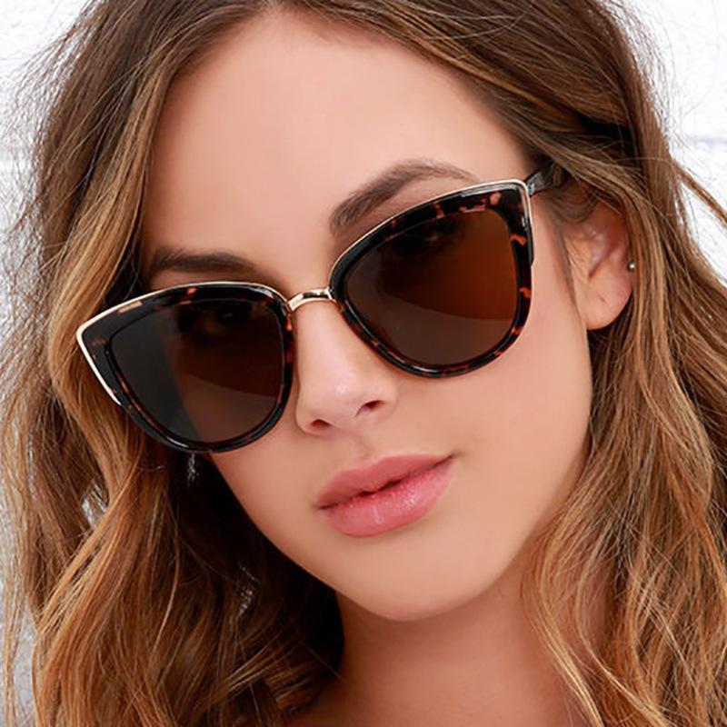 Vintage Cat Eye Sunglasses Women Retro Round Metal Frame UV400 Mirror Lens Driving Sun Glasses Female Fashion