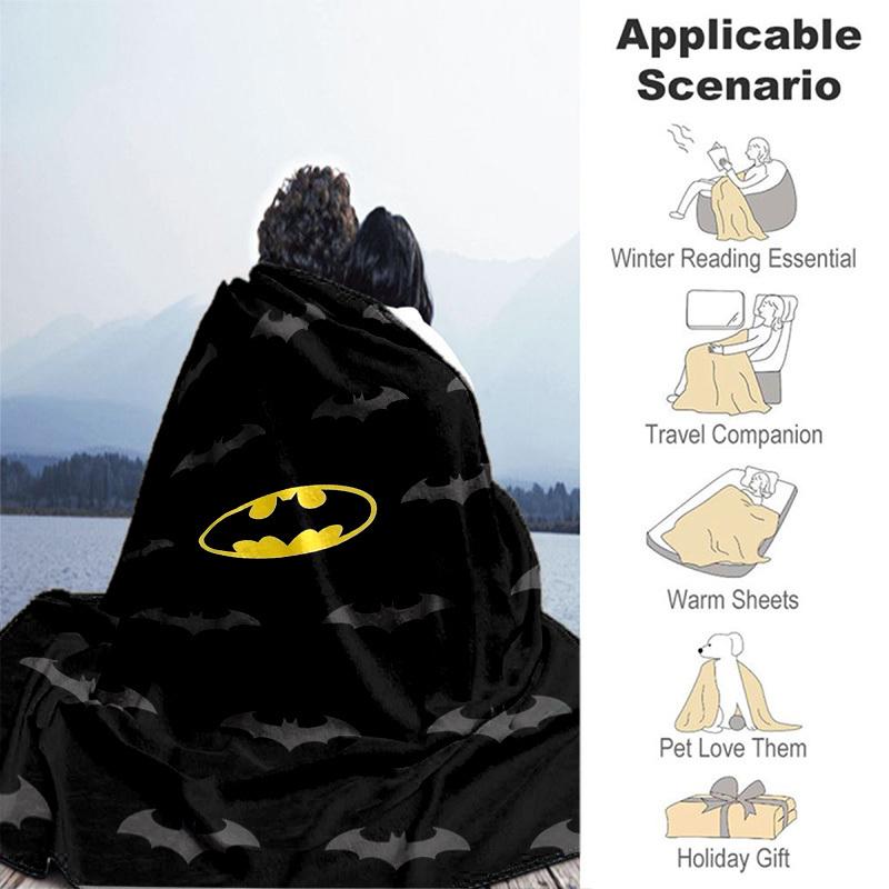1pc Batman Symbol Pattern Cartoon Blanket,Portable Throw for Travel & Camping, All Season Cozy Blanket,Ideal Gift