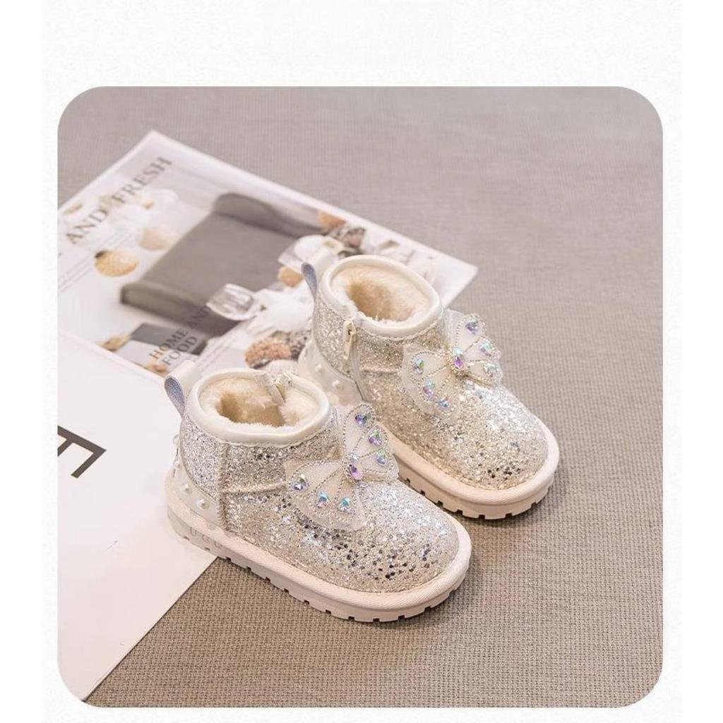 Girls' Snow Boots, Plush, Children's Cotton Shoes, Thick Shoes, Warm Shoes, Non Slip Shoes