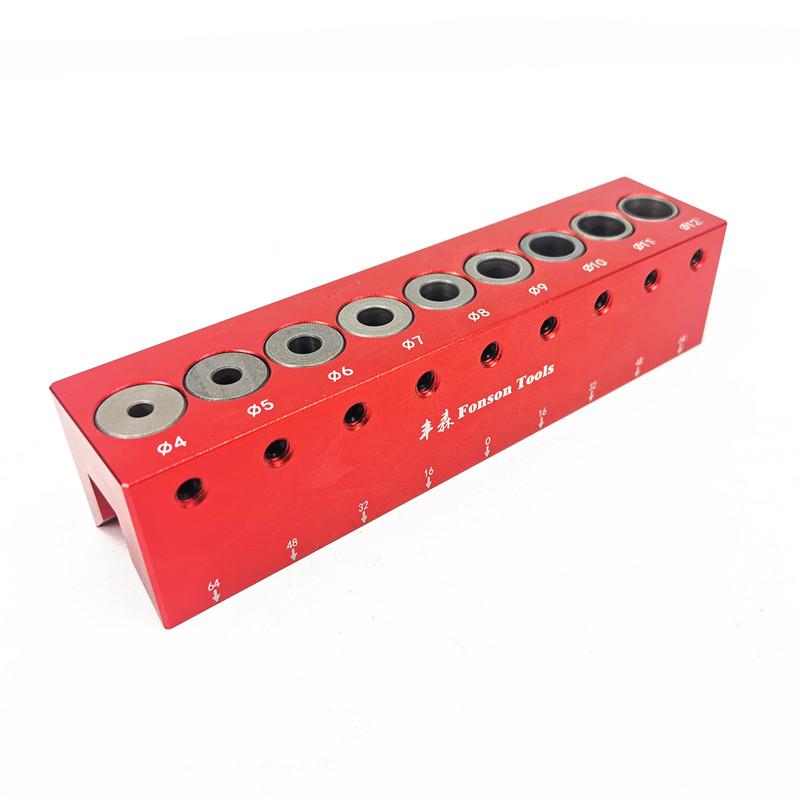 4-12mm Vertical Pocket Hole Jig 9-hole Self Centering Dowel Drill Guide Woodworking Positioner Locator Tool