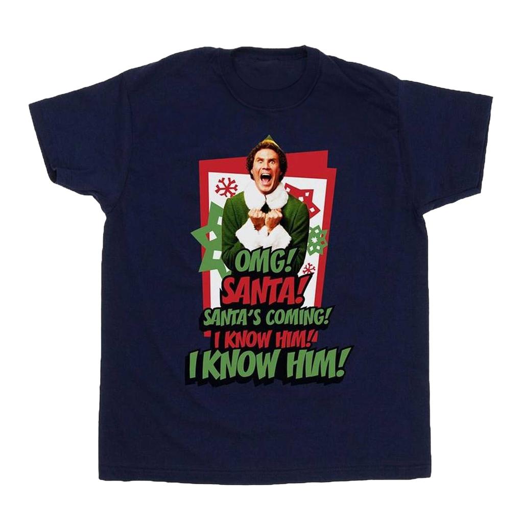 Elf Womens/Ladies Santa Is Coming Boyfriend T-Shirt