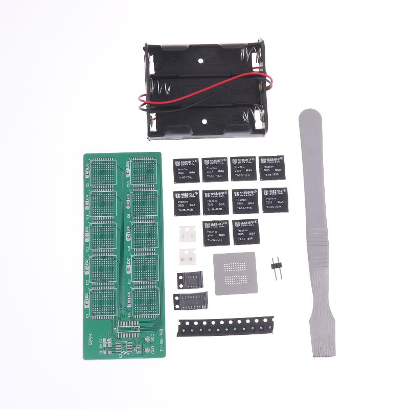BGA-Chip-Lötübungsplatine-Kit Dezimale blinkende Lichter Lehre Praktisches Training Lötübung Einzelteile