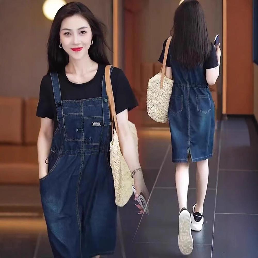 Trendy 2025 Summer Denim Dress Set: Age-Defying, Waist-Slimming Overalls for Women