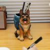 Pen Holder Dog Resin Crafts Home Study Desk Pen Storage Cute Dog Sculpture Ornaments