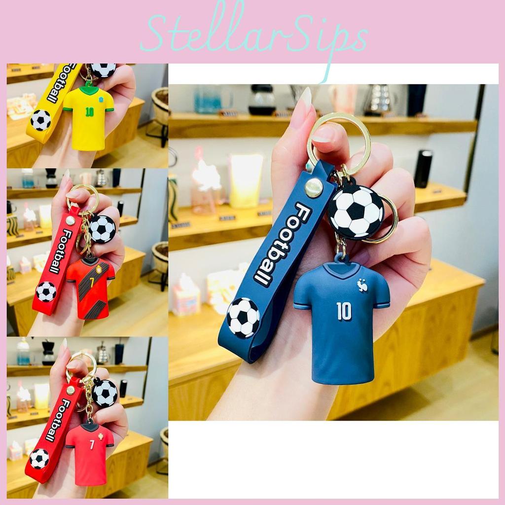 Stylish Cartoon Football Jersey Keychain Trendy Pvc Key Ring For Bags And Gifts