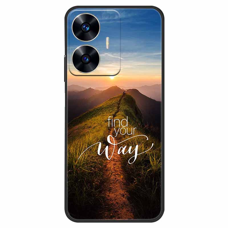 Phone Cover For Realme C55 Case Black Silicone Fundas For Realme C55 RMX3710 TPU Soft Back Coque Star Painted on RealmeC55 C 55