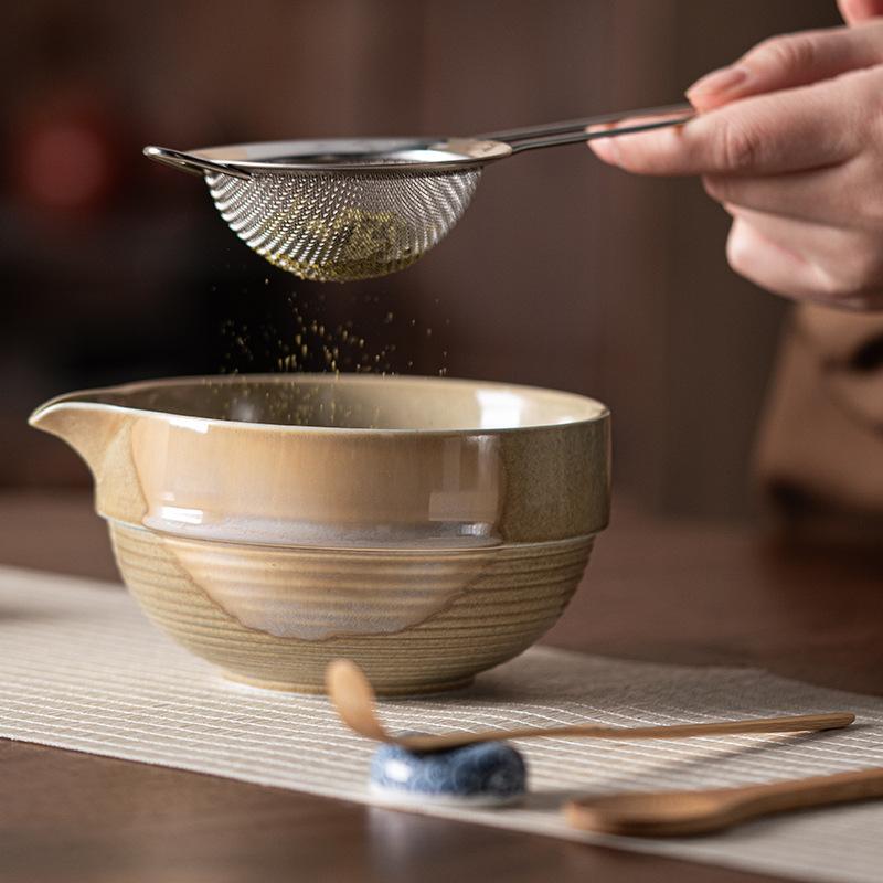 Japanese Matcha Set with Ceramic Bowl Bamboo Matcha Whisk and Tea Scoop for Tea Lovers Gifts Tea-making Tools Accessories