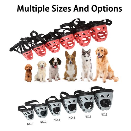 

Дышащая полая защита от укуса коры, жевательная крышка для рта для домашних животных, товары для домашних животных 2 розовый